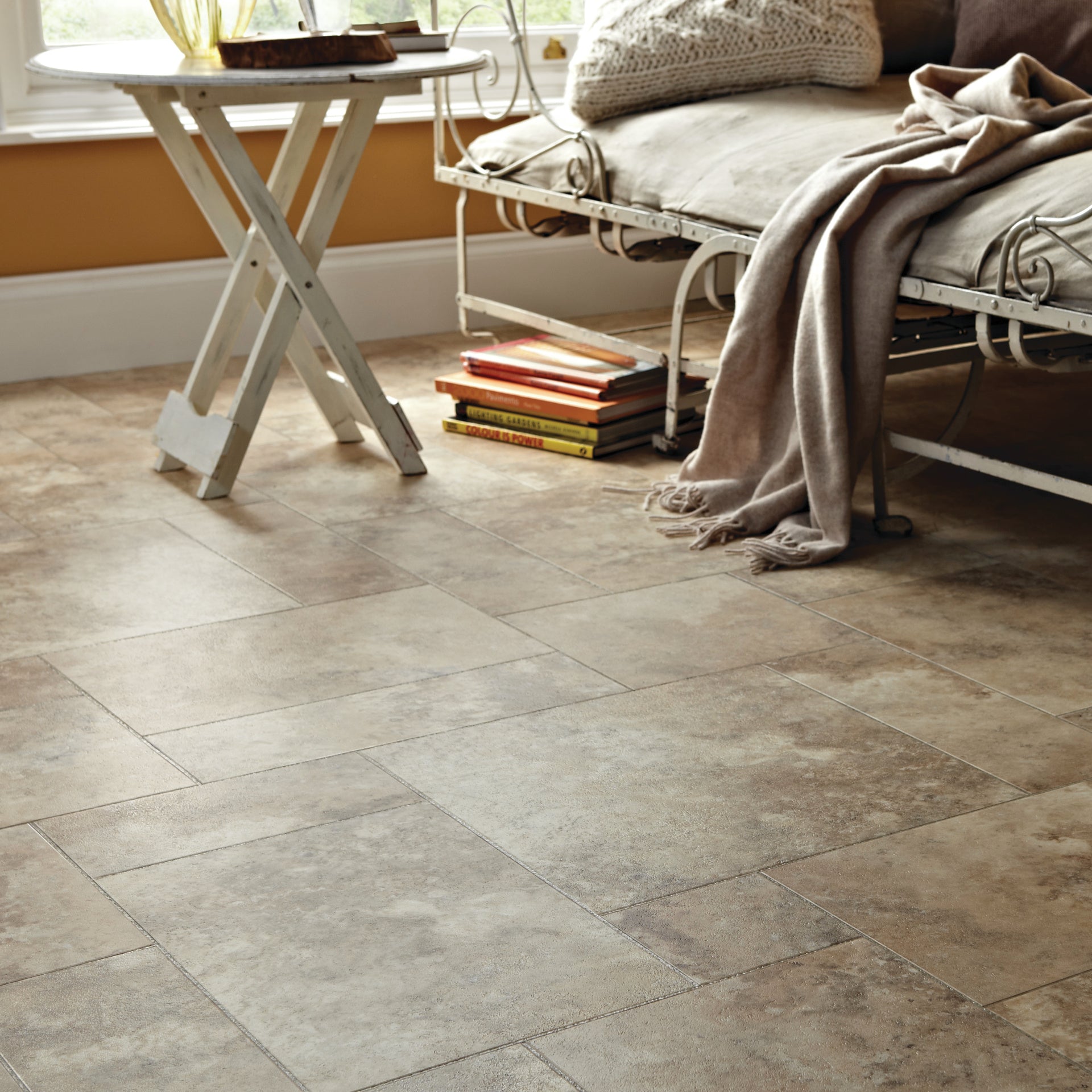 Jersey Limestone LM01 Tile Gluedown - Limestone